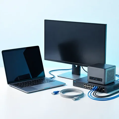 Ordinateur portable, écran et équipements réseau professionnels