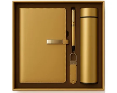 Coffret Agenda VIP 16x22 cm Similicuir avec Thermos Intelligente et Accessoires
