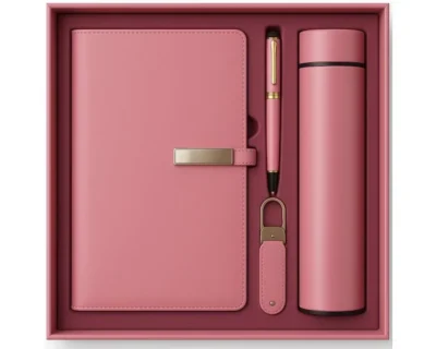 Coffret Agenda VIP 16x22 cm Similicuir avec Thermos Intelligente et Accessoires