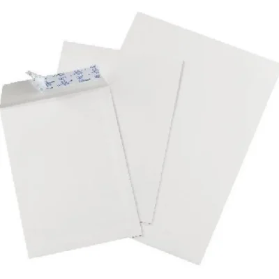 100 Pochettes AUTODEX Blanc Supérieur 370x450 mm 100g/m² Sans Fenêtre