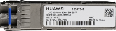 Module Transcepteur Optique Huawei eSFP Gigabit Monomode 1550nm 80km LC
