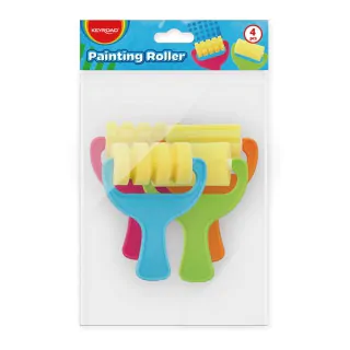 ROULEAU DE PEINTURE POUR ENFANTS KEYROAD, 4PCS, ÉPONGE, CINTRE, MÉLANGE DE COULEURS