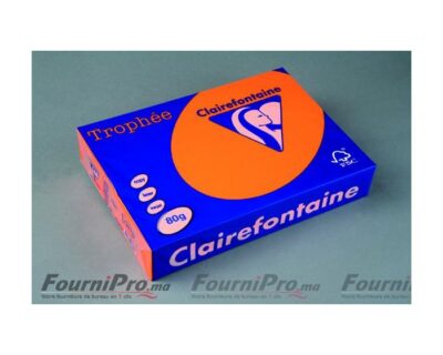 Lot de 5 Ramettes Papier Couleur Fluo TROPHÉE A4 80g - Vert ou Orange