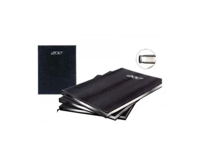 Agenda Semainier 21x27 cm Cuir Synthétique Noir