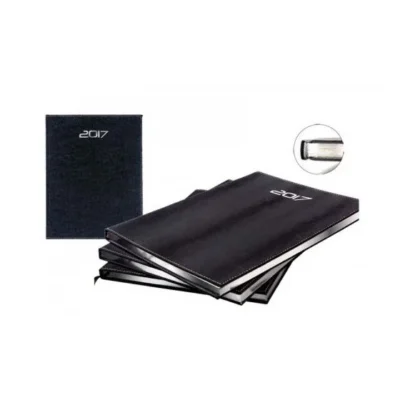 Agenda Semainier 21x27 cm Cuir Synthétique Noir
