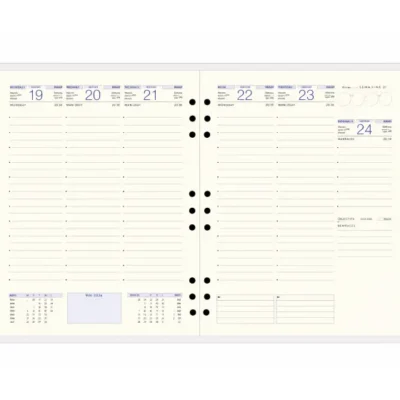 Agenda semainier classeur A4 simili cuir - 9 anneaux magnétique 21×27 cm