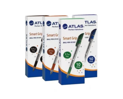Boîte de 10 stylos à bille Atlas Smart Grip pointe fine 0,7 mm BP200F