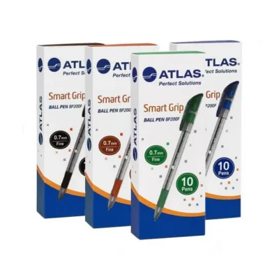 Boîte de 10 stylos à bille Atlas Smart Grip pointe fine 0,7 mm BP200F