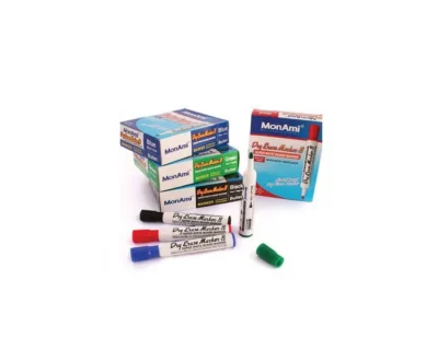 Boîte de 12 Marqueurs Effaçables MonAmi Dry Erase - 4 Coloris