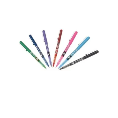 Boîte de 12 Rollers V-Ball 0,5 Encre Liquide - Pointe Fine - 7 Coloris