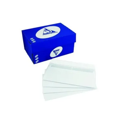 Boîte de 250 enveloppes blanches CLAIRALFA 162×229 mm 90g/m² avec fenêtre