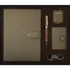 Coffret Agenda VIP 16x22 cm Similicuir avec Écouteur sans fil et Accessoires