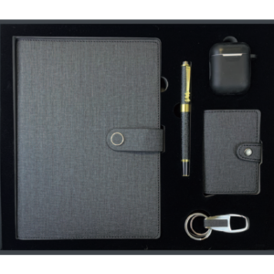 Coffret Agenda VIP 16x22 cm Similicuir avec Écouteur sans fil et Accessoires
