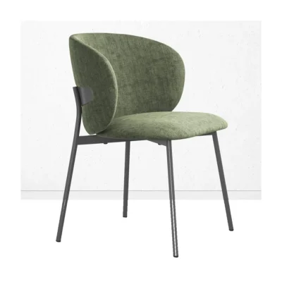 Chaise rembourrée en tissu avec pieds en métal - Skagen dining chair