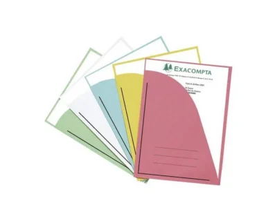 Chemises coins Exafold 180g/m² 22x31 cm - Paquet de 50 assorties Chemise Exafold 180g/m²