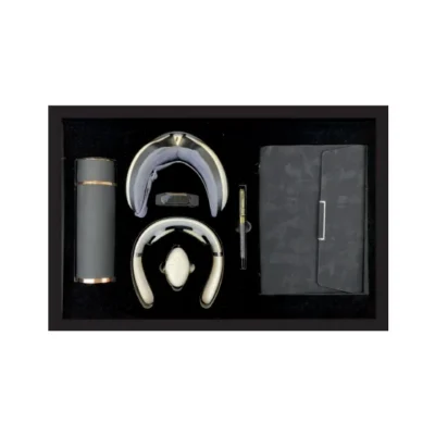 Coffret Agenda VIP 16 x 22 cm Simili Cuir avec 5 Accessoires Premium
