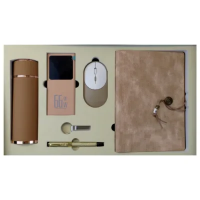 Coffret Agenda VIP 16x22 cm Similicuir avec 5 Accessoires Premium