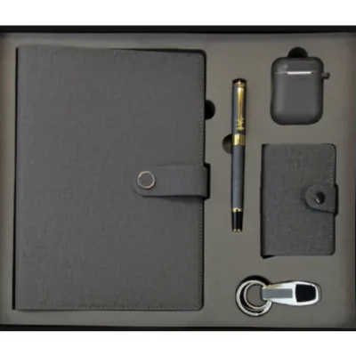 Coffret Agenda VIP 16x22 cm Similicuir avec Écouteur sans fil et Accessoires