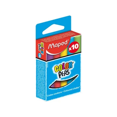Craie Couleur Bte de 10 sans poussiére Réf 593501 Maped Maped Craie Bte de 10