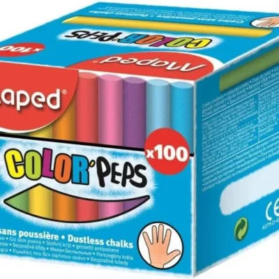 Craie Couleur Bâton 100g sans poussière 935021 Maped - Craie Couleur Bâton de 100g sans poussière - Ref. 935021 (Maped)