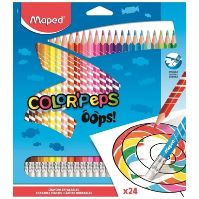 Crayon color'peps efaçable Bte de 24 Réf: 832824 Maped