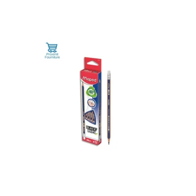 Crayon graphite résine HB avec embout gomme bte de 12 Réf 851821 Ma