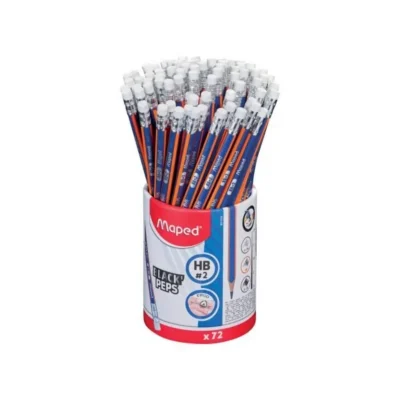Crayon graphite résine Pot de 72 gomme HB blackpeps Réf 851859 Mape Crayon Maped 72
