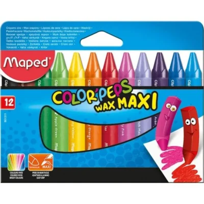 Crayons cire Wax maxi en Bte de 12 Réf 861311 Maped