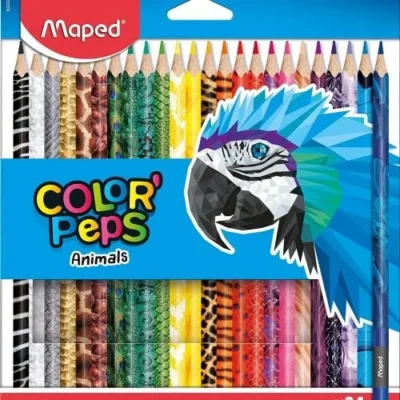 Crayons couleurs animaux color peps *24 Réf 832224 Maped crayon maped 24 Crayons Couleurs Animaux Color - Crayons Couleurs Animaux Color Peps *24 - Maped