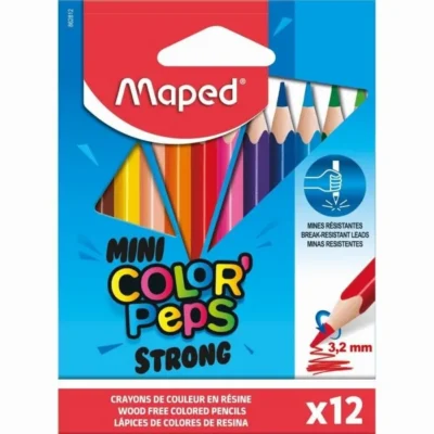 Crayons couleurs Strong colorpes 11cm Bte de 12 réf 862812