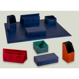 Ensemble de bureau en simili cuir Double Lux Lisse avec 4 garnitures - AEB4060