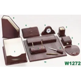 ENSEMBLE DE BUREAU En Simili Cuir W1272 10PCS