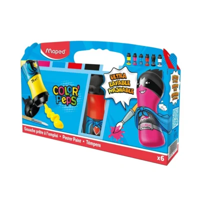 Gouache Color' Peps boîte de 6flacons 75 ml en couleur 810010 Maped