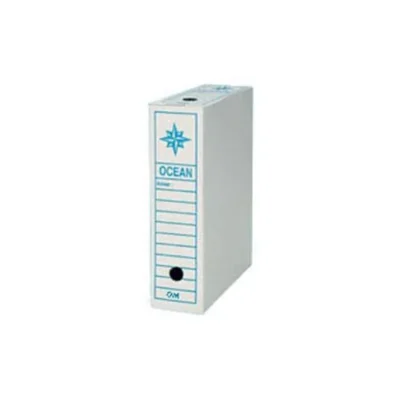 Lot de 10 Boîtes d'Archives Carton Recyclé Ocean Dos 100 mm A4