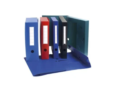 Lot de 10 Boîtes d'archives à pression EXACOMPTA Polypro Dos 80 mm - Assortis