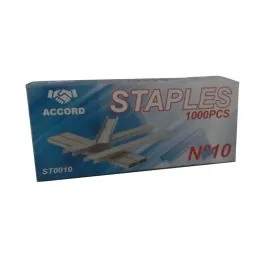 Lot de 10 boîtes de 1000 agrafes N°10 ACCORD ST0010