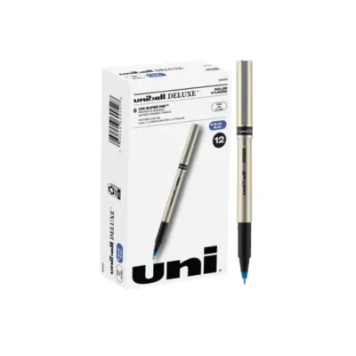 Lot de 12 Rollers Stylos Uni-ball Fine Deluxe Waterproof 0.7mm - Encre Pigmentée