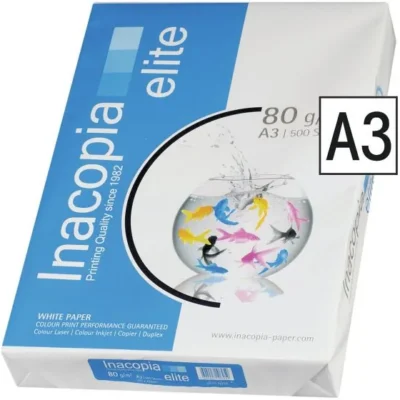 Lot de 5 Ramettes Papier Blanc INACOPIA A3 80g/m² 500 Feuilles