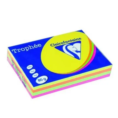Lot de 5 Ramettes Papier TROPHÉE Assortie A4 80g - 500 Feuilles