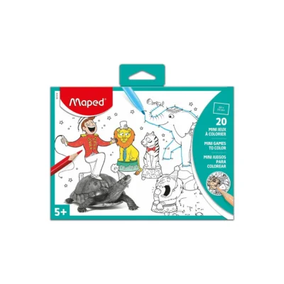 Mini jeux à colorier 20 feuilles en pochette Réf 831216