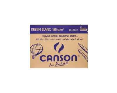 Papier Canson Blanc 180g 21x32 - 10 Feuilles