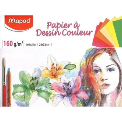 Pochette Dessin 24*32 Couleur160 gr x 10 Feuilles Maped