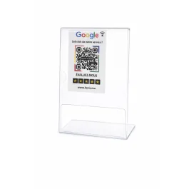 Support papier en plexiglass A5 Format L – Présentoir transparent de table