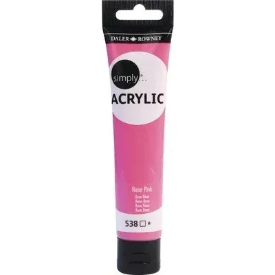 Tubes de peinture acrylique Simply Neon de Daler Rowney 75 ml ROSE
